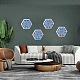 SUPERDANT 1 Pieces Hexagonal Wood Sound Diffuser Octagonal Star Shape Acoustic Wall Panel Design Blue Felt Decorative Art Sound Absorbing Panels Acoustic Treatment for Office Living Room Bedroom DIY-WH0376-015-9
