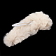 鉄のスナップヘアクリップ  擬似ウサギの髪で  プラチナ  アンティークホワイト  84x23mm OHAR-N005-02D-3