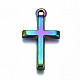 Piccoli ciondoli a croce in lega color arcobaleno PALLOY-S180-035-RS-2