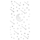 カスタムアクリルウォールステッカー  家の居間の寝室の装飾のため  月と星の模様の正方形  銀  300x300mm  3個/セット DIY-WH0249-040-7