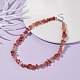 Halskette aus natürlichen roten Achatsplittern NJEW-JN03824-04-2