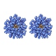 Плетеные серьги-гвоздики с цветком из бисера EJEW-MZ00072-02-1