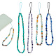 ARRICRAFT 4Pcs 4 Style Round Acrylic Beads & Natural Gemstone Phone Hand Strap Chains FIND-AR0003-89-1