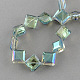 Transparent Half Plated Faceted Glass Beads Strands EGLA-S088-08-2