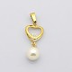 Mother's Day Electroplate 304 Stainless Steel Imitate Pearl Acrylic Jewelry Sets Heart Pendants & Ear Studs & Cable Chain Necklaces SJEW-E027-43-5