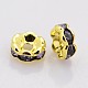 Brass Rhinestone Spacer Beads RB-A014-L6mm-18G-2