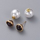 Natural Gemstone Ball Stud Earrings EJEW-JE03980-3