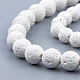 OLYCRAFT 147pcs Natural Lava Beads 10mm 8mm 6mm Dyed White Chakra Bead Strand Round Gemstone Loose Beads Energy Healing Beads for Jewelry Making G-OC0001-31-3