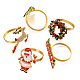 Mega pet 10pcs 5 anillos de servilleta de esmalte de aleación de tema navideño de estilo AJEW-MP0001-31-2