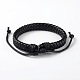 Adjustable Unisex Braided Cowhide Cord Bracelets BJEW-L545-07A-2