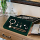 Madera rectangular cubierta con bandejas de exhibición de joyas de terciopelo AJEW-WH0332-26-5