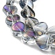 Half Rainbow Plated Electroplate Transparent Glass Beads Strands EGLA-G037-09A-HR01-3