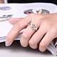 Gorgeous Brass Cubic Zirconia Flat Round Finger Rings for Women RJEW-BB02458-7C-5