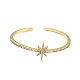 Bracelet manchette étoile zircone cubique BJEW-I298-11G-1