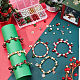 SUNNYCLUE 1 Box 240Pcs DIY 6 Sets Christmas Charms Beading Bracelets Making Kit Small Jingle Bells Red Green Beads Holiday Cheerful Sound Craft Bell Winter Snowflake Charms for Jewelry Making Kits DIY-SC0022-63-4