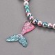 Plastic Imitation Pearl Stretch Bracelets and Necklace Jewelry Sets SJEW-JS01053-01-3