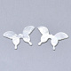 パールシェルビーズの天然な白いシェルマザーオブパール  蝶  20x29~30x2mm  穴：0.7mm SSHEL-N036-055-2
