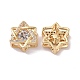 Brass Micro Pave Clear Cubic Zirconia Charms KK-G420-07G-2