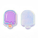 透明プリント アクリル カボション  アイスクリーム  スミレ  25.5x17x2.5mm TACR-N016-25-1