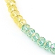 Colliers de perles de verre électrolytiques personnalisées arc-en-ciel NJEW-JN03410-03-3