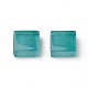 モザイクガラスタイル  染色正方形片  家の装飾やdiyの工芸品  ライトシーグリーン  9.5x9.5x4~4.5mm  約300個/袋 GLAA-D091-05-2