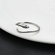 925 кольцо-манжета из серебра [925] пробы с родиевым покрытием RJEW-BB67113-3