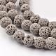 Brins de perles rondes en pierre de lave synthétique G-I124-6mm-13-4