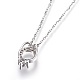 Brass Micro Pave Clear Cubic Zirconia Pendant Necklaces NJEW-O108-11P-2