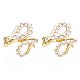 Real 18K Gold Plated Brass Micro Pave Cubic Zirconia Snake Wrap Cuff Rings RJEW-N037-005-NF-2