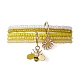 5 pièces 5 styles abeilles et fleur alliage émail bracelets à breloques ensemble BJEW-JB09953-1