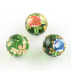 Mixed Flower Picture Printed Glass Round Beads GFB-R004-12mm-M15-2