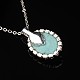 Trendy Synthetic Turquoise Pendant Necklaces and Ear Studs Jewelry Sets SJEW-JS00848-6