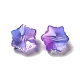 クリアガラスビーズ  クリスマススノーフレーク  紫色のメディア  11.5x10.5x7.5mm  穴：1mm GLAA-B007-01D-3