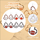 Fibloom 4 par 4 estilos pendientes colgantes de corazón de madera con tema deportivo para mujer EJEW-FI0001-55-4