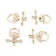 Nickel Free & Lead Free Alloy Rose Flower Ring Toggle Clasps PALLOY-J577-20G-FF-2