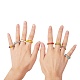 30 pz 6 colori rotondi anelli di dito con perline di semi di vetro RJEW-SZ0001-01-4