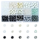 375 Stück 15 Stil Imitation Jade & Perle & Backen bemalte Glasperlen GLAA-FS0001-34-1