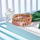 Set di braccialetti elastici con perline rotonde in quarzo ciliegio sintetico e legno in 4 pezzo BJEW-JB07626-2