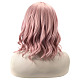 前髪のある短いかわいいウェーブコスプレウィッグ  合成耐熱消費/デイリーパーティーウィッグ  ピンク  16.5インチ（42cm） OHAR-L010-002-5