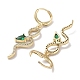 Real 18K Gold Plated Brass Dangle Leverback Earrings EJEW-L269-038G-2