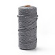 工芸品の編み物用の綿糸  グレー  3mm  約109.36ヤード（100m）/ロール KNIT-PW0001-01-33-2