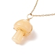 Natural & Synthetic Mixed Stone Mushroom Pendant Necklaces NJEW-JN03967-3