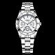 カップルの腕時計  女性用ステンレススチール防水クォーツ腕時計  ホワイト  ステンレス鋼色  周囲：220ミリメートル WACH-BB19215-02-2