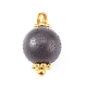 Natural Wood Beads Round Charms PALLOY-JF00659-2