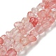 Chapelets de perles cerise quartz en verre G-F465-55-1