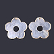 エッジゴールドメッキカピスシェルペンダント  花  透明  46x46x1mm  穴：1.4mm X-SHEL-S276-57-2
