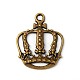 合金のチベット風チャーム  王の王冠  アンティークブロンズ  鉛フリー及びカドミウムフリーとニッケルフリー  34x28x4mm  穴：3.1mm X-K092U072-1