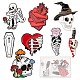 SUNNYCLUE 8Pcs 8 Style Gothic Skull & Heart & Rose & Coffin Enamel Pins JEWB-SC0001-22-1
