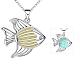 Zink-Legierung hohle Fisch leuchtende noctilucent Halsketten NJEW-BB03239-B-1