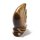 天然タイガーアイ彫刻ヒーリングスカル置物  エネルギーバランスをとる瞑想療法のためのレイキ石像  23.5~24x15~15.5x36.5~37mm G-H288-04-02-3